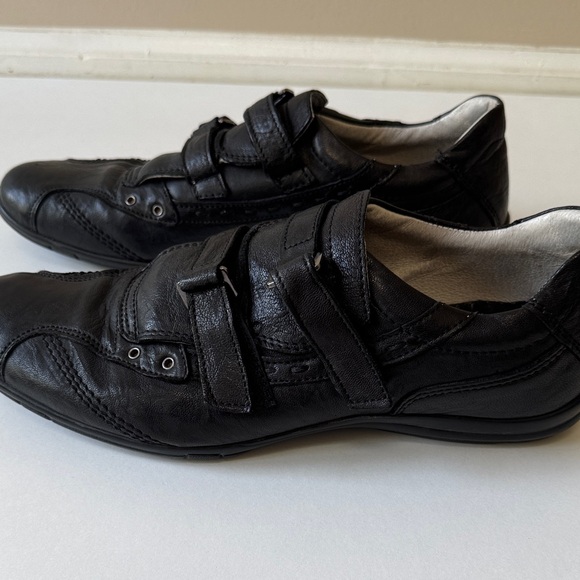 BATA Men's Black Double Adjustable Strap Leather Shoes Made in Italy - Picture 5 of 10